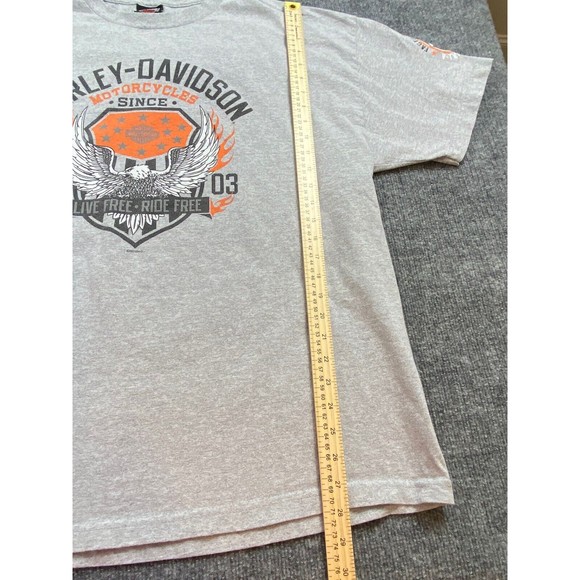 Vintage Harley‎ Davidson T Shirt Adult 2XLarge Gray Orange Appalachian PA Biker - Picture 10 of 11